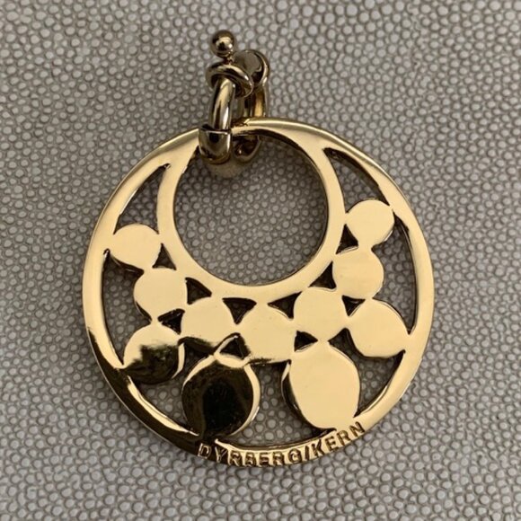 Dyrberg/Kern Idoya large red enamel and gold pendant - Picture 4 of 7